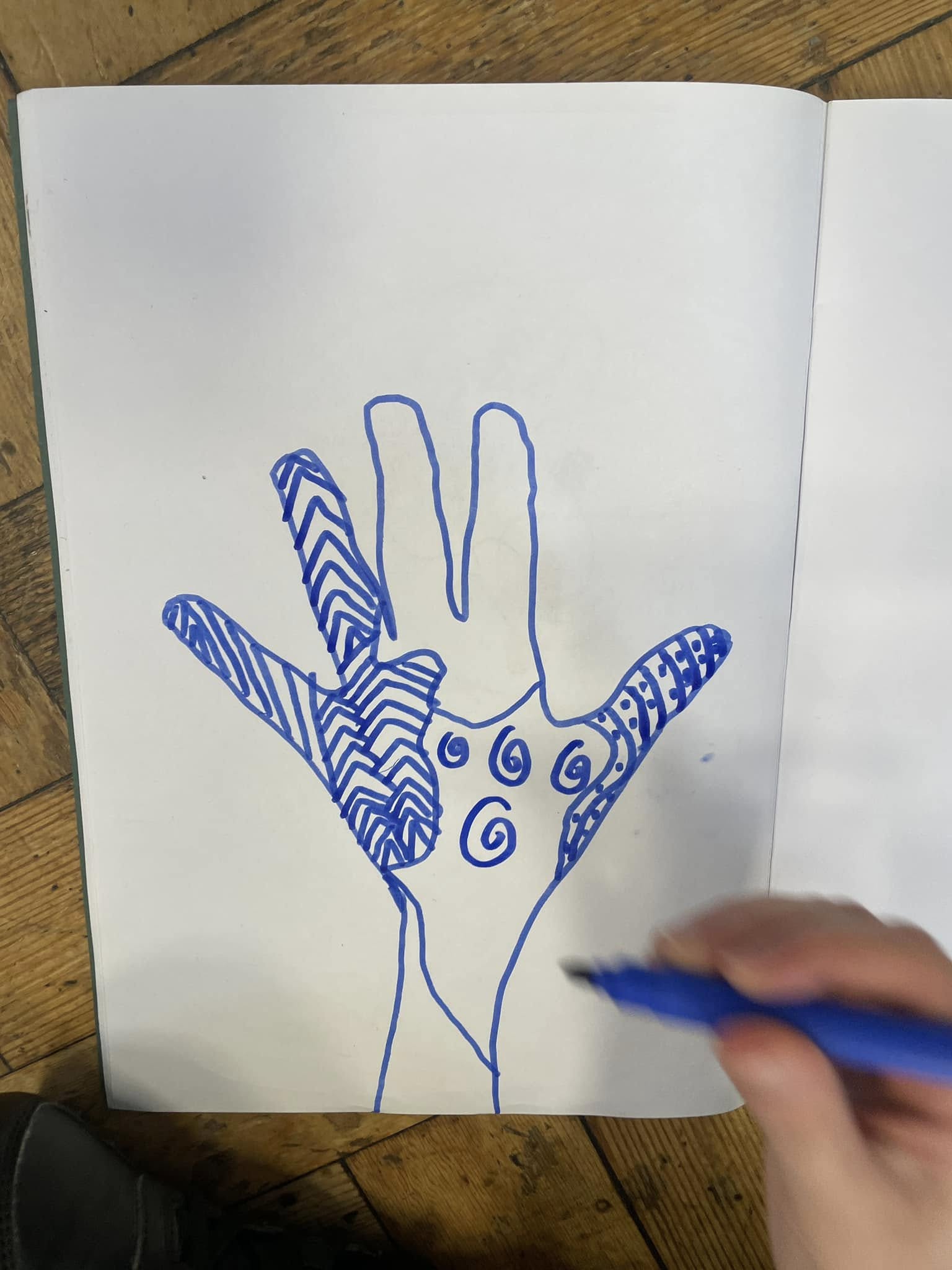 A photo of a child's 'hand art'