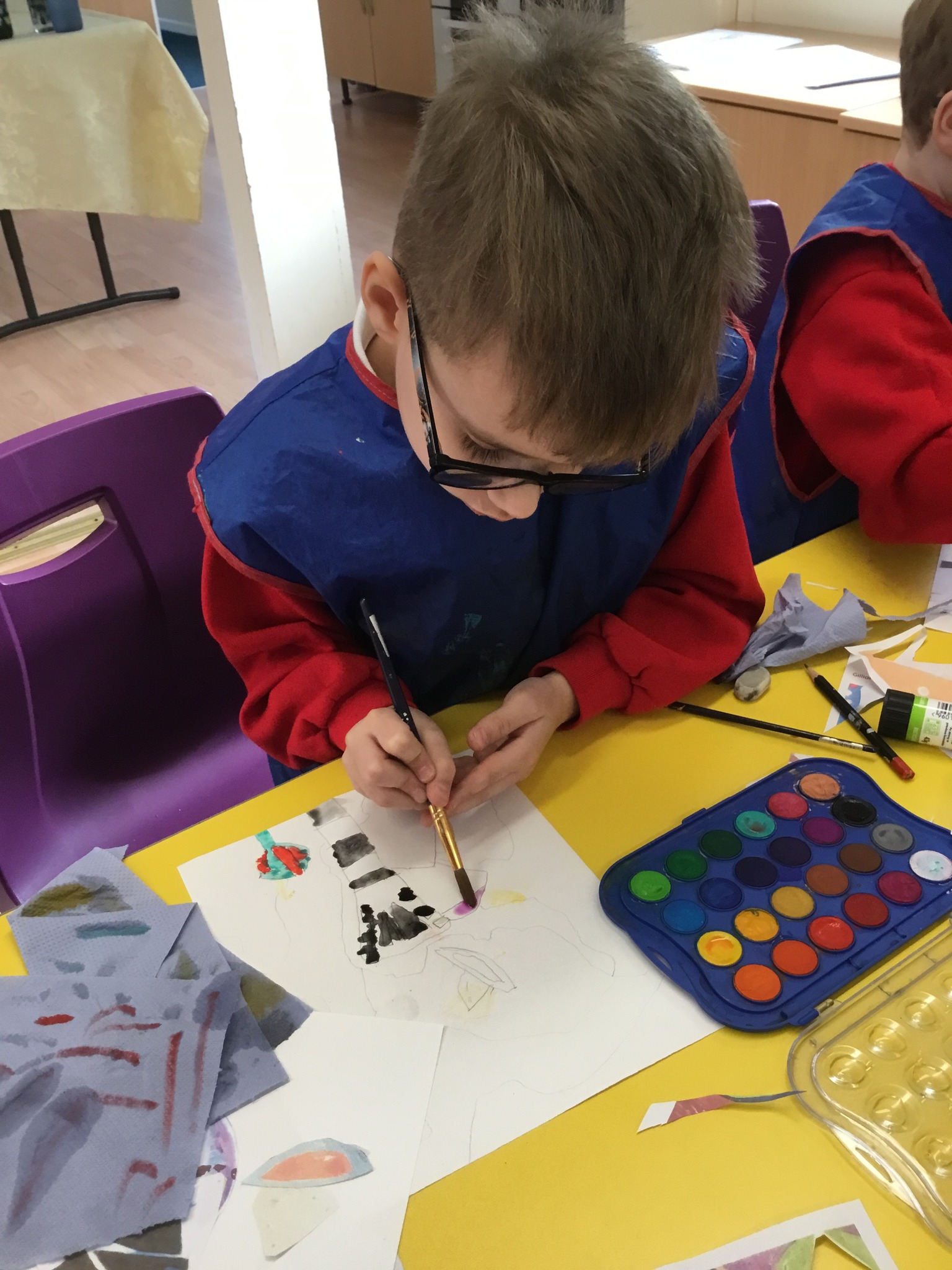 A child painting